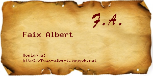 Faix Albert névjegykártya